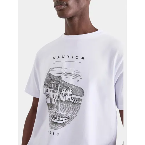 Nautica Kanan T-Shirt Férfi Póló 908-White