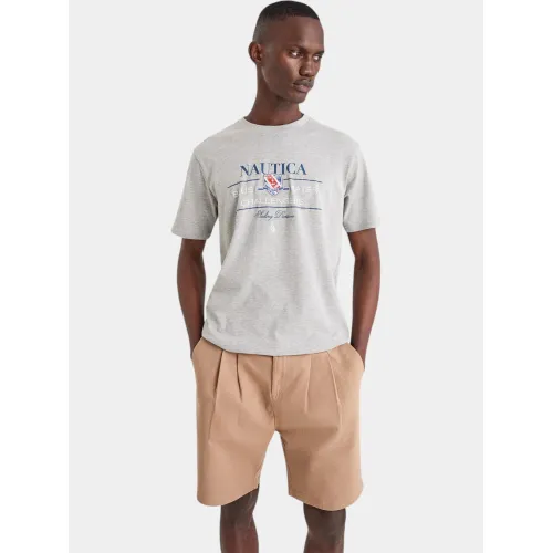 Nautica Timon T-Shirt Férfi Póló 112-Grey Marl