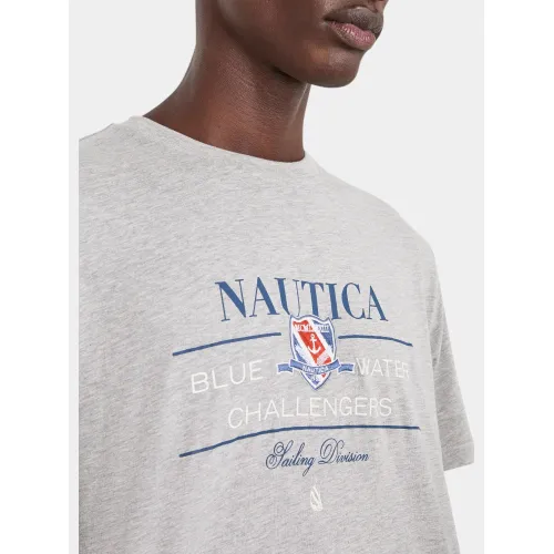 Nautica Timon T-Shirt Férfi Póló 112-Grey Marl