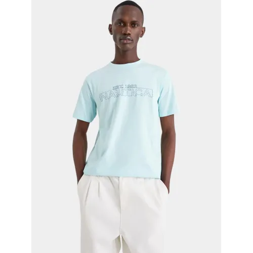 Nautica Medway T-Shirt Férfi Póló 400-Aqua