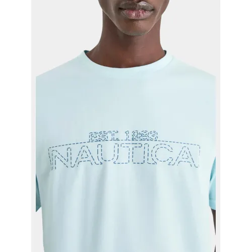 Nautica Medway T-Shirt Férfi Póló 400-Aqua