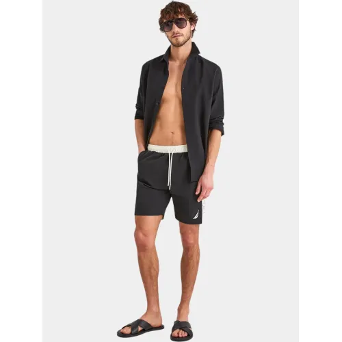 Nautica Derwent 7” Swim Short Férfi Beachshort 011-Black