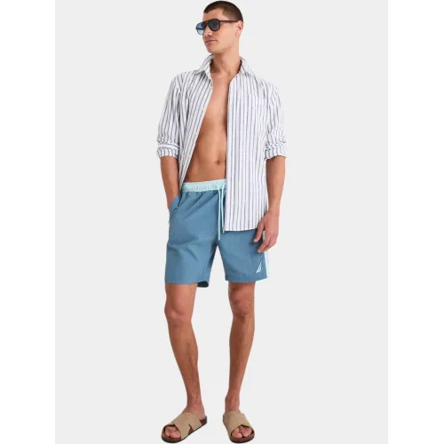 Nautica Derwent 7” Swim Short Férfi Beachshort 518-Teal