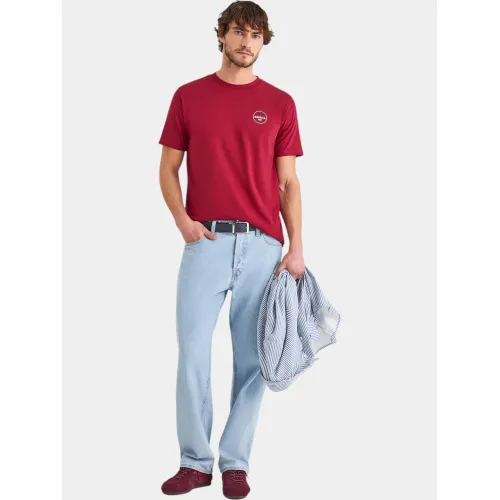 Nautica Narmada T-Shirt Férfi Póló 807-Dark Red