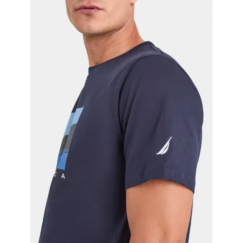 Nautica Tay T-Shirt Férfi Póló 459-Dark Navy