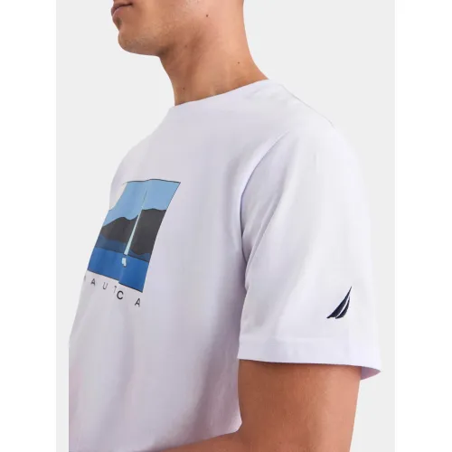 Nautica Tay T-Shirt Férfi Póló 908-White