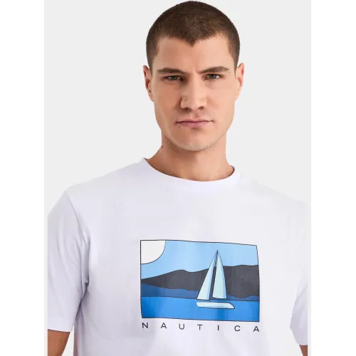 Nautica Tay T-Shirt Férfi Póló 908-White