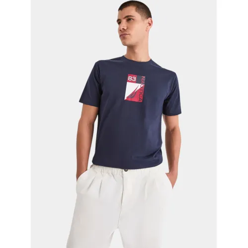 Nautica Tigris T-Shirt Férfi Póló 459-Dark Navy