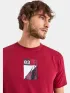 Nautica Tigris T-Shirt Férfi Póló 807-Dark Red