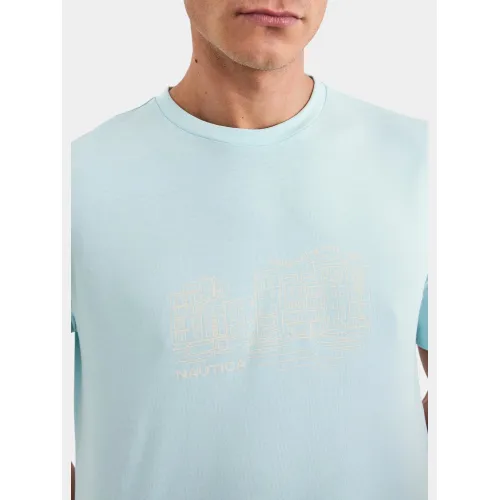 Nautica Sassandra T-Shirt Férfi Póló 400-Aqua