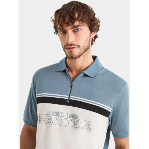 Nautica Cavalla Polo Shirt Férfi Galléros póló 518-Teal