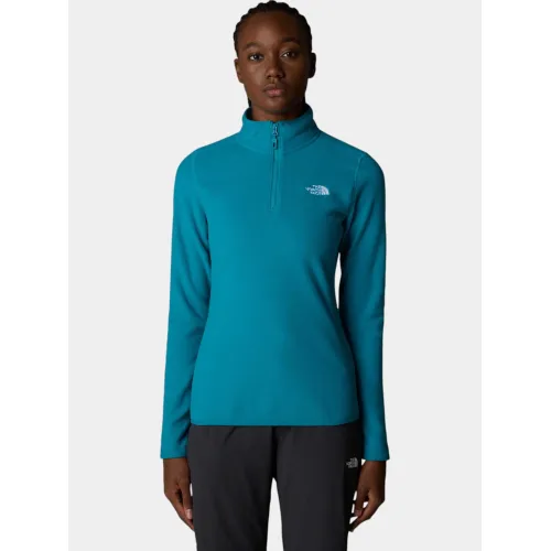The North Face W 100 Glacier 1/4 Zip The North Face W 100 Glacier 1/4 Zip Női Polár, Softshell, Középréteg 6GO-Deep Teal