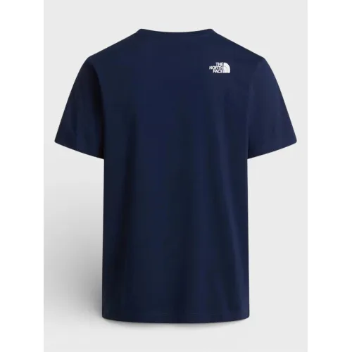 The North Face M Evolution Half Dome Regular Short Slee Férfi Póló I85-Summit Navy-Tnf White