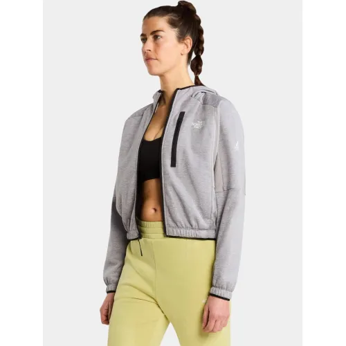 The North Face W Mountain Athletics Fleece Full Zip Jac Női Polár, Softshell, Középréteg EB9-Tnf Pale Grey Heather