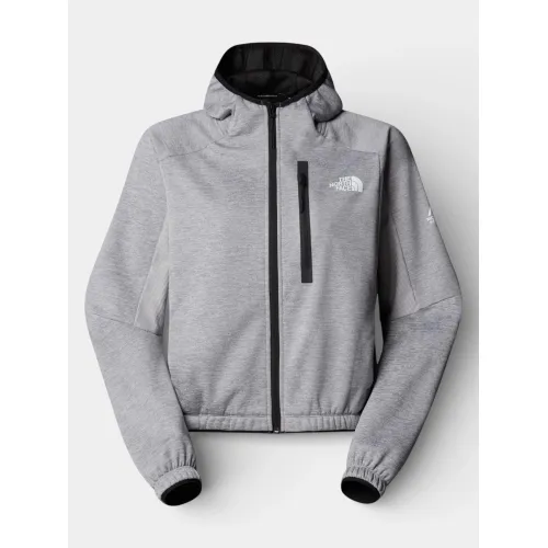 The North Face W Mountain Athletics Fleece Full Zip Jac Női Polár, Softshell, Középréteg EB9-Tnf Pale Grey Heather
