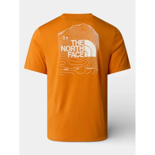 The North Face M Bitmap Logo Short Sleeves Tee-Graphic Férfi Póló G5I-Dust Orange