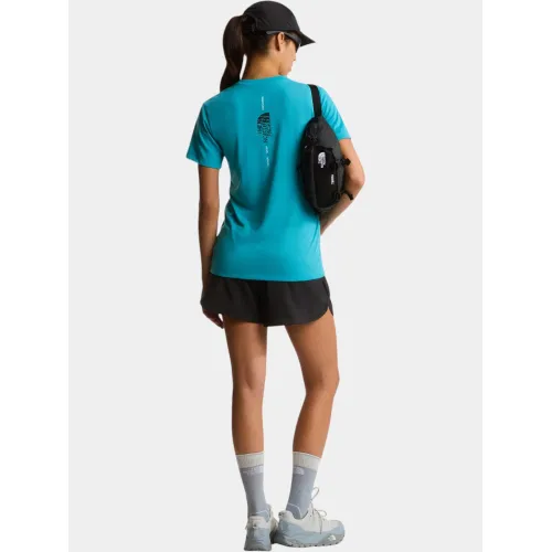 The North Face W Bitmap Logo Short Sleeves Tee-Graphic Női Sport felső G7D-River Ice