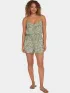 O'Neill Thin Strap Buttoned Romper Női Ruha 36077-Green Textured Jungle