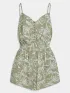 O'Neill Thin Strap Buttoned Romper Női Ruha 36077-Green Textured Jungle