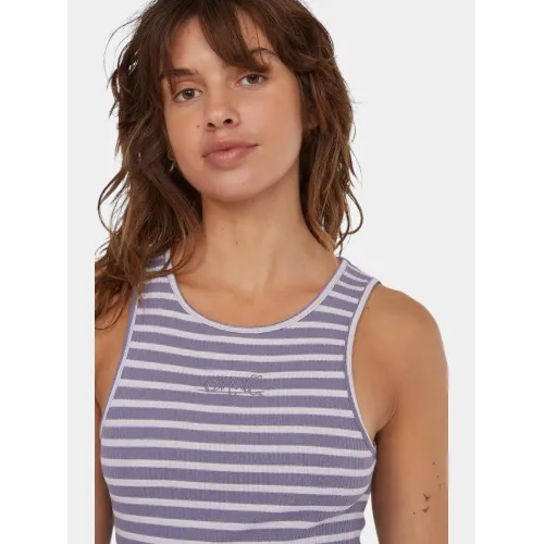 O'Neill O Neill Jess Midi Rib Dress Női Ruha 34530-Purple Yarn Dye Stripe