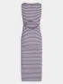 O'Neill O Neill Jess Midi Rib Dress Női Ruha 34530-Purple Yarn Dye Stripe