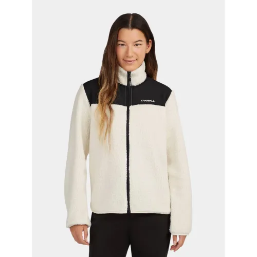 O'Neill Fwc Cruz Fuzzy Fz Hyperfleece Női Polár, középréteg 41017-Linen White Colour Block