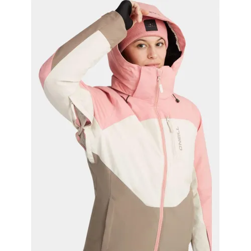 O'Neill Carbonite Snow Jacket O'Neill Carbonite Snow Jacket Női Síkabát, Snowboard Kabát 44030-Genuine Pink Colour Block