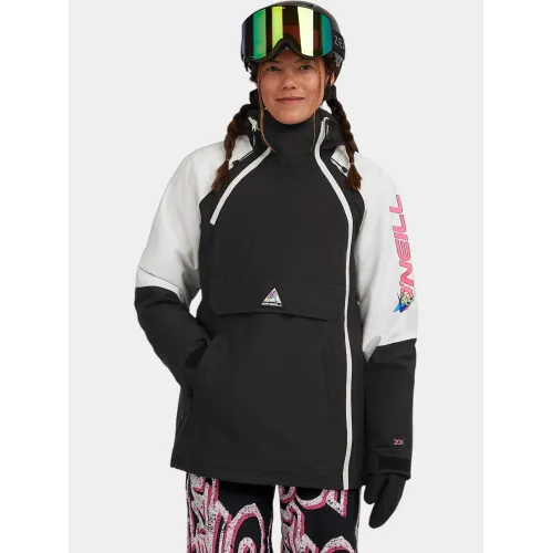 O'Neill FWC Play Asymmetric Snow Jacket Női Síkabát 49010-Black Out Colour Block