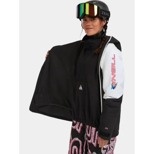 O'Neill FWC Play Asymmetric Snow Jacket Női Síkabát 49010-Black Out Colour Block