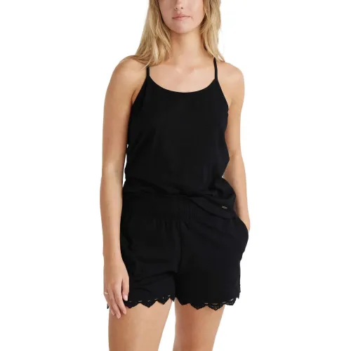 O'Neill Essentials Ava Smocked Shorts Női Rövidnadrág 19010-Black Out