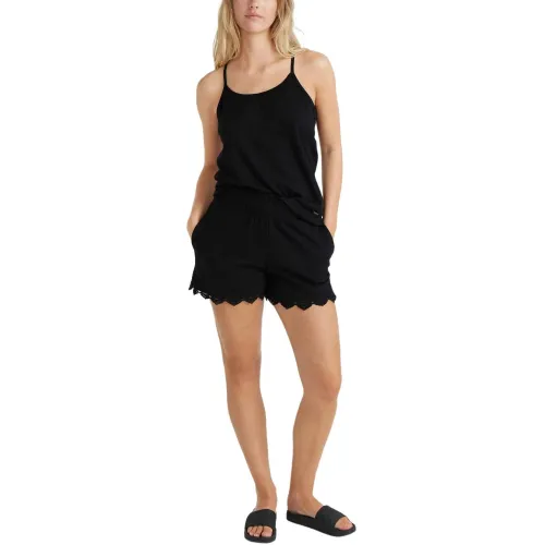 O'Neill Essentials Ava Smocked Shorts Női Rövidnadrág 19010-Black Out