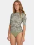 O'Neill Essentials Skin S/SLV Női Lycra 36077-Green Textured Jungle