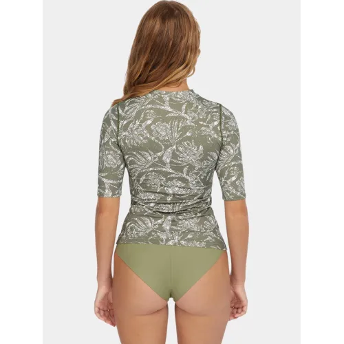 O'Neill Essentials Skin S/SLV Női Lycra 36077-Green Textured Jungle