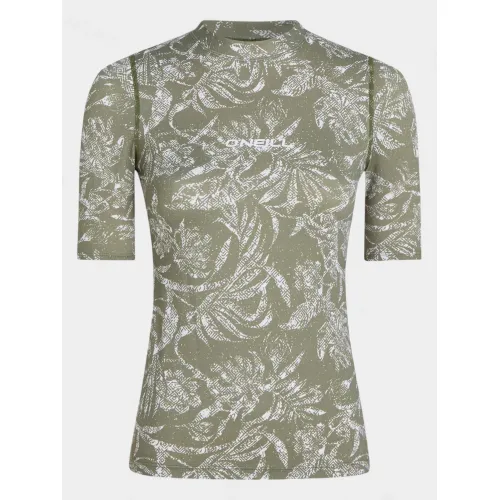 O'Neill Essentials Skin S/SLV Női Lycra 36077-Green Textured Jungle
