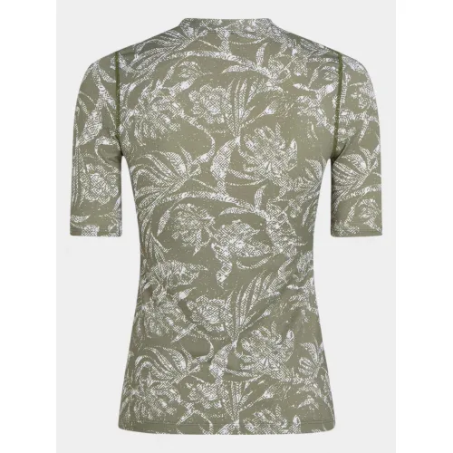 O'Neill Essentials Skin S/SLV Női Lycra 36077-Green Textured Jungle