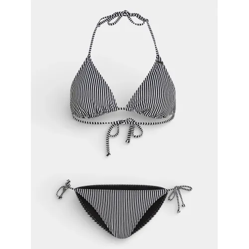 O'Neill Essentials Capri Bondey Bikini Set Női Bikini 39149-Black Micro Stripe