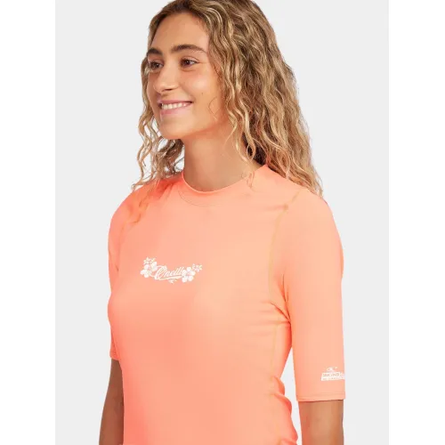 O'Neill O Neill Skins S/Slv Női Lycra 12535-Funky Peach