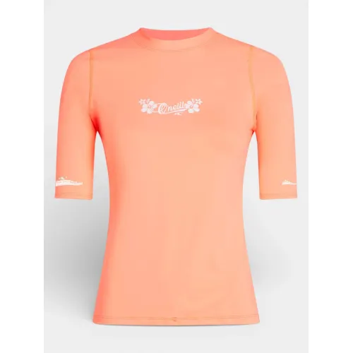 O'Neill O Neill Skins S/Slv Női Lycra 12535-Funky Peach