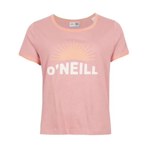 O'Neill Marri Ringer T-Shirt Női Póló 14023-Ash Rose