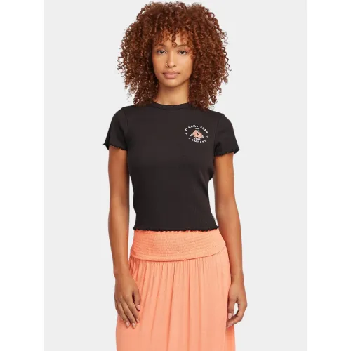 O'Neill O Neill Rib T-Shirt Női Póló 19010-Black Out