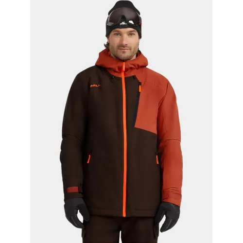 O'Neill FWC Cruz Block Snow Jacket Férfi Síkabát 47032-Coffee Bean Colour Block