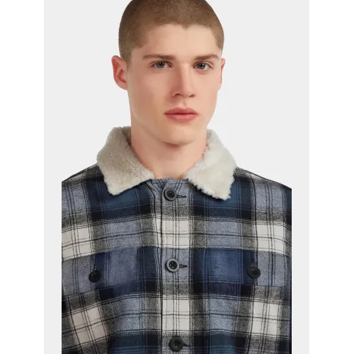 O'Neill O riginals Fleece Lined Jacket Férfi Utcai Kabát 35199-Mozart Blue Check