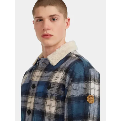 O'Neill O riginals Fleece Lined Jacket Férfi Utcai Kabát 35199-Mozart Blue Check
