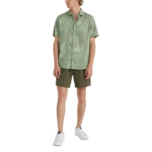 O'Neill Mix & Match Floral Shirt Férfi Ing 36054-Green Tonal Tropicana