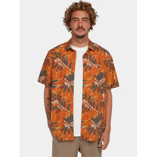 O'Neill O Neill Print Shirt Férfi Ing 32532-Orange Dipped Leaves