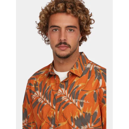 O'Neill O Neill Print Shirt Férfi Ing 32532-Orange Dipped Leaves