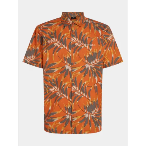 O'Neill O Neill Print Shirt Férfi Ing 32532-Orange Dipped Leaves
