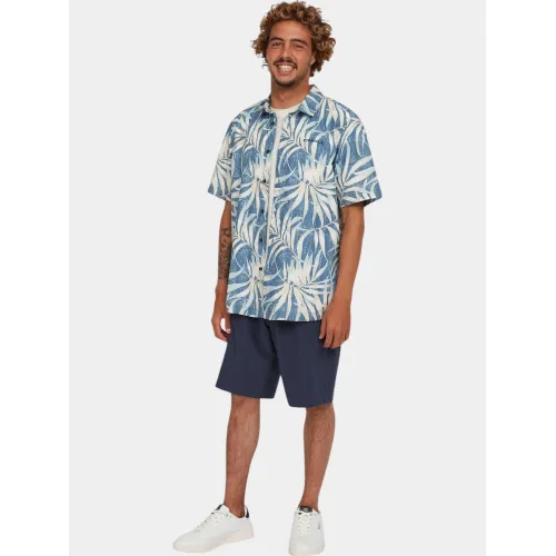 O'Neill O Neill Print Shirt Férfi Ing 35157-Blue Dipped Leaves