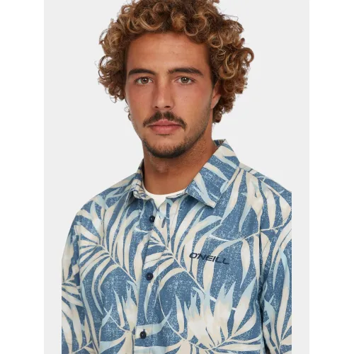 O'Neill O Neill Print Shirt Férfi Ing 35157-Blue Dipped Leaves