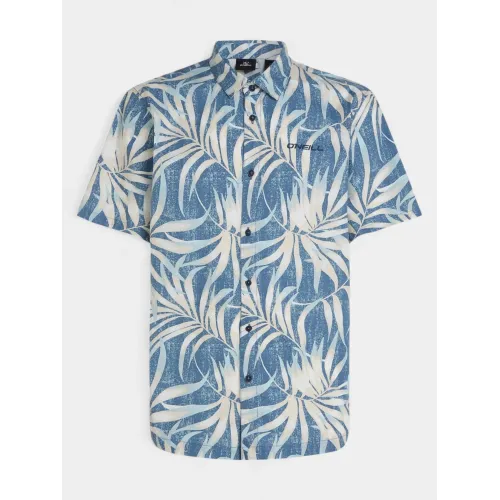 O'Neill O Neill Print Shirt Férfi Ing 35157-Blue Dipped Leaves